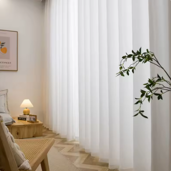 Asazal White Premium Material Window Curtains