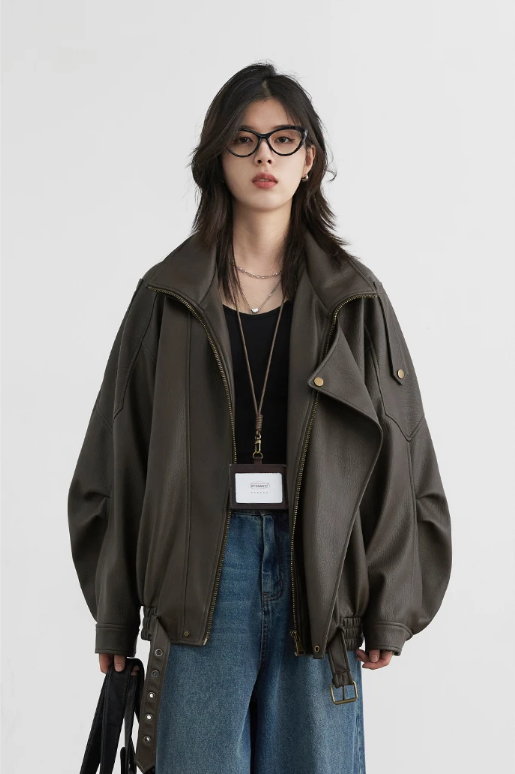 CHIC VEN Women’s PU Leather Jacket