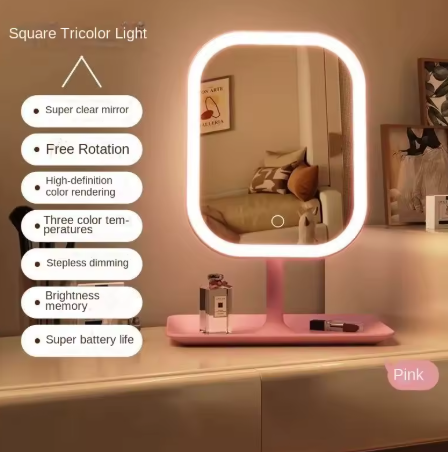 Illuminated Makeup Mirror – Touch Screen Desktop Mirror, Popular Item for Students