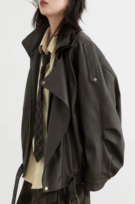 CHIC VEN Women’s PU Leather Jacket