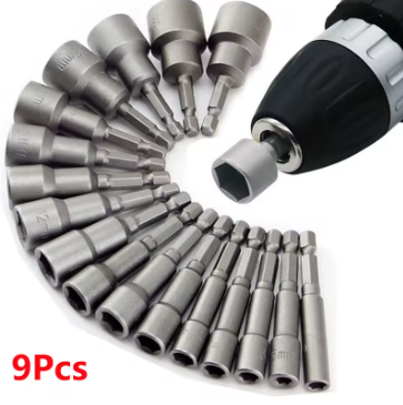 Hex Socket Driver Set – 5-13mm, 9-Pack, Bit Wrench for Nuts and Screws