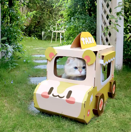 Animal City Taxi Cat House Scratch Board Integrated Cardboard House, Cat and Dog Nest