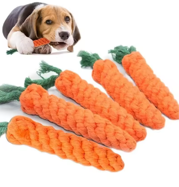 Carrot Shape Pet Rope Toy – Chew Toy for Dogs and Cats