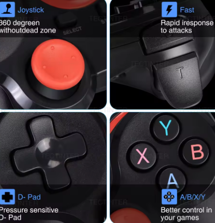 Terios T3 Bluetooth Wireless Gamepad Compatible with Android/PC/Switch/PS3
