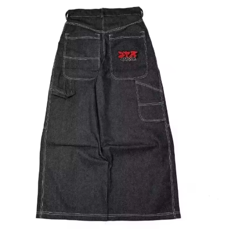 2024 Retro Hip Hop Embroidered Jeans β Unisex Y2K Gothic Wide-leg Streetwear