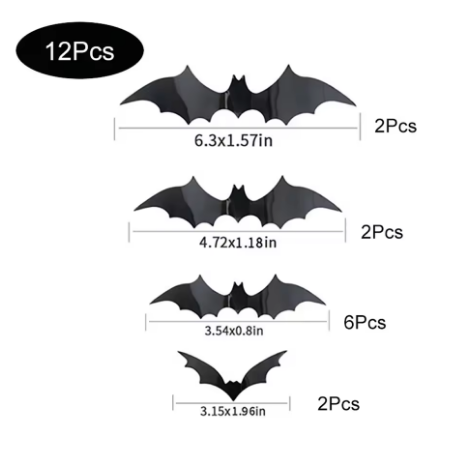 (🎃Season limited!) Halloween 3D Bat Wall Decoration Black PVC Sticker Interior Props