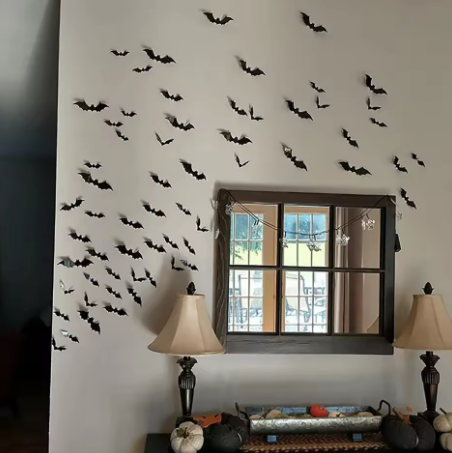 (🎃Season limited!) Halloween 3D Bat Wall Decoration Black PVC Sticker Interior Props