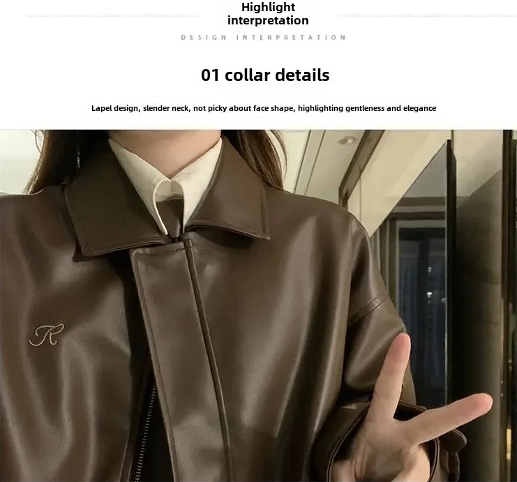 Ancola Red Genuine Leather Short Jacket