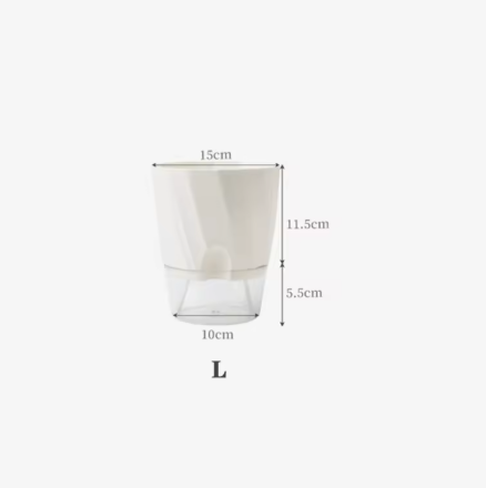 Self-Watering Flower Pot 🌱 Transparent Double Layer, Self-Absorbing Plastic Flower Pot for Indoor and Office Use