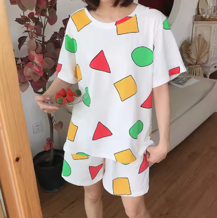 Shin-chan Couple Pajama Set, Cotton Summer Short-Sleeve Pajamas 2024
