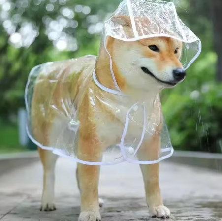 Pet Dog Puppy Transparent Raincoat Raincoat Pet Hooded Waterproof Jacket Clothes