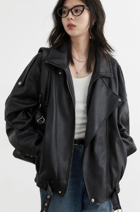 CHIC VEN Women’s PU Leather Jacket