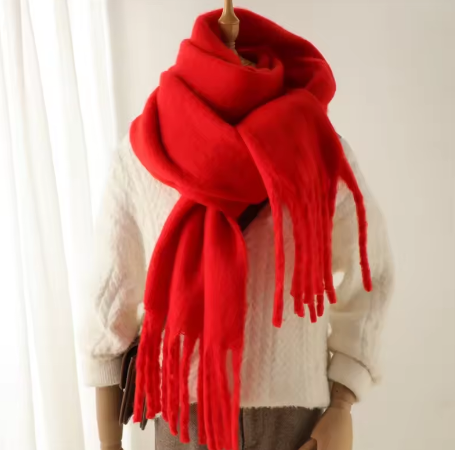 Soft Cashmere Winter Scarf, Warm Solid Pashmina Blanket, and Shawl
