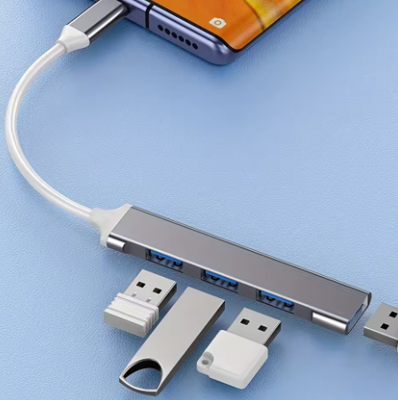 4-port USB-C hub 3.0/3.1 OTG adapter, compatible with PCs and MacBooks