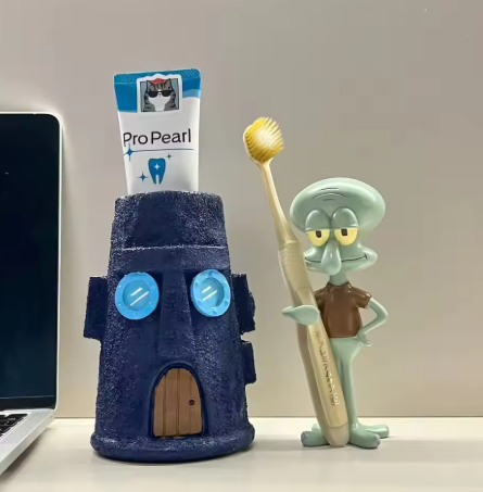 Cute octopus toothbrush holder, no-punch makeup brush and pen storage stand