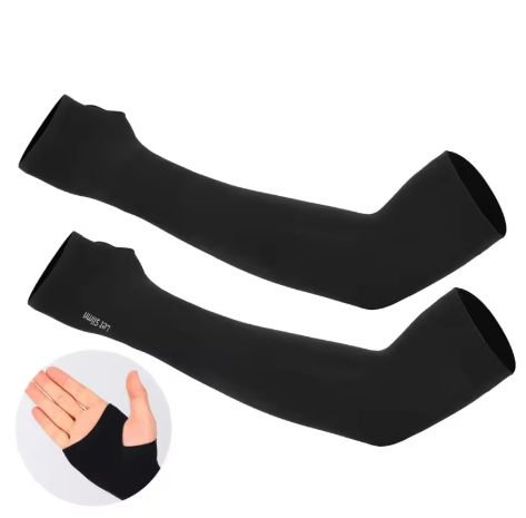 Summer Ice Silk Finger Sleeves - High Elasticity, For Outdoor Riding & Fishing, 1 Pair