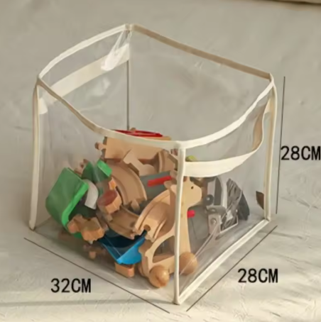 Large Clear Toy Storage Basket - High-Capacity Multi-Purpose Storage Bag