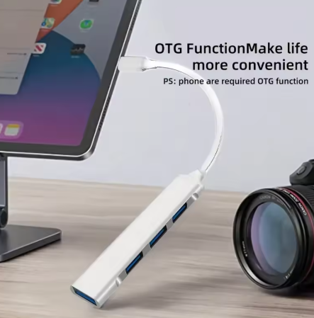 4-port USB-C hub 3.0/3.1 OTG adapter, compatible with PCs and MacBooks