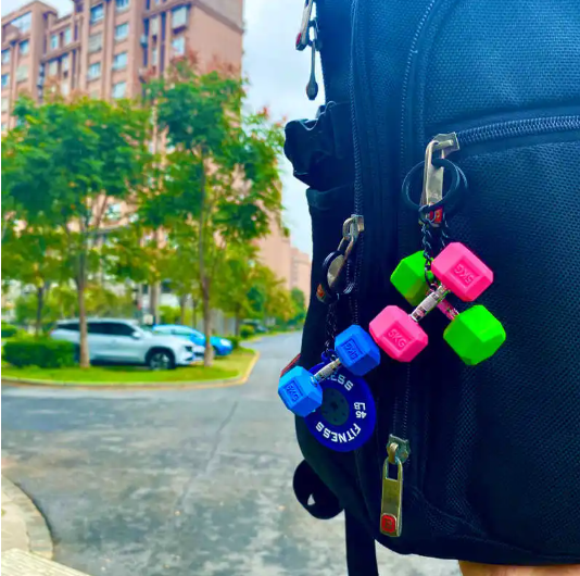 2025 Barbell Keychain β DIY Silicone Dumbbell Keyring for Fitness Lovers & Gym Gifts
