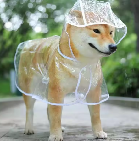 Pet Dog Puppy Transparent Raincoat Raincoat Pet Hooded Waterproof Jacket Clothes