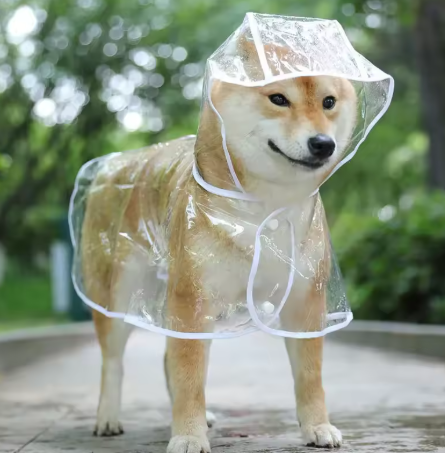 Pet Dog Puppy Transparent Raincoat Raincoat Pet Hooded Waterproof Jacket Clothes