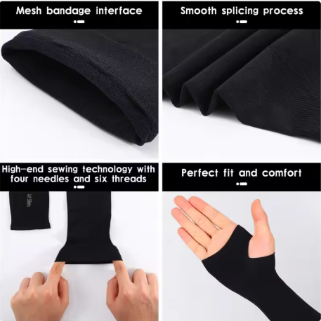 Summer Ice Silk Finger Sleeves - High Elasticity, For Outdoor Riding & Fishing, 1 Pair