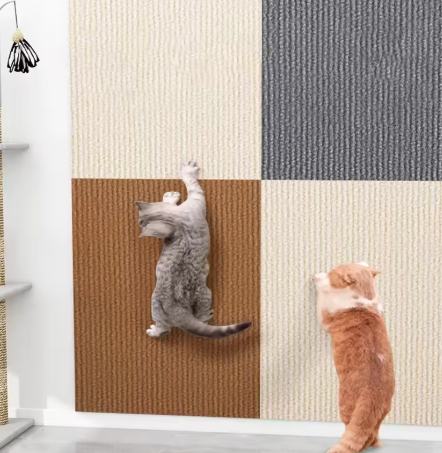 Self-adhesive carpet cat scratch board for sofa and wall protection and nail care
