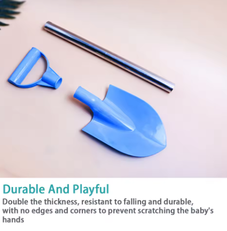 56cm Children's Stainless Steel Beach Shovel - Outdoor Toy for Sand and Snow Play