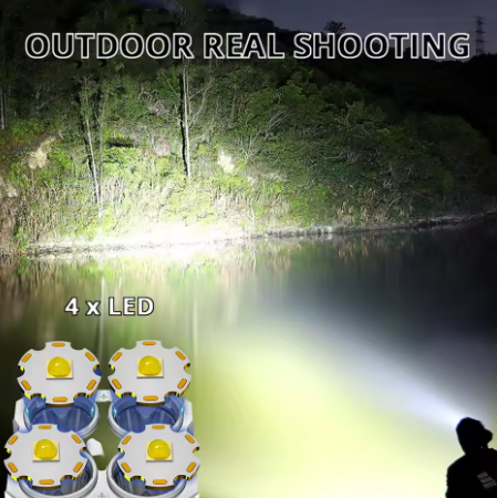 High-Power LED Rechargeable Flashlight β 4-Mode Camping Portable Lantern with COB Side Light