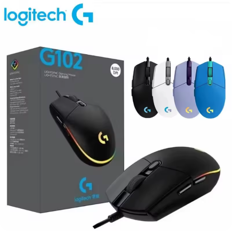 Logitech G102 Wired Gaming Mouse - 8000DPI, RGB Lighting, for PC/Mac