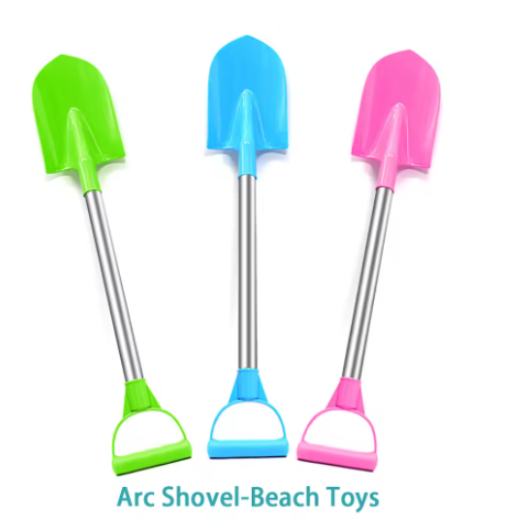 56cm Children's Stainless Steel Beach Shovel - Outdoor Toy for Sand and Snow Play