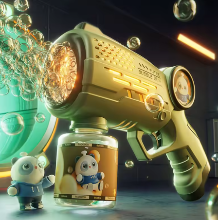 Electric Bubble Gun – Automatic Spray, Outdoor LED Bubble Toy, Summer Kids Gift