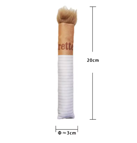Voice Plush Cigarette Dog Toy – Built-in Squeak for Chewing and Interactive Play