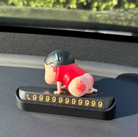 Crayon Shin-chan Temporary Parking License Plate – Custom Cartoon Car Ornament