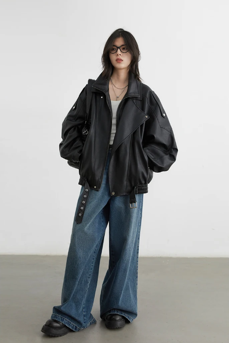 CHIC VEN Women’s PU Leather Jacket