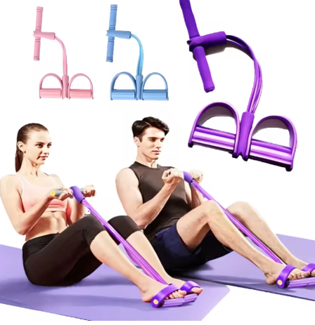 4 Tube Pedal Tension Rope – Elastic Band for Yoga and Abdominal Strength