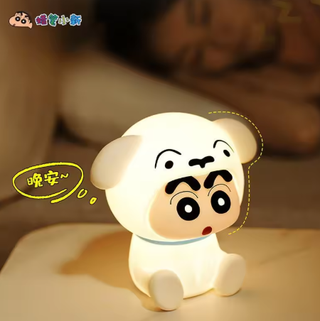 Crayon Shin-chan Shiro Character Mood Light โ Bedside Cartoon Night Light, Cute Ornament