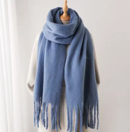 Soft Cashmere Winter Scarf, Warm Solid Pashmina Blanket, and Shawl