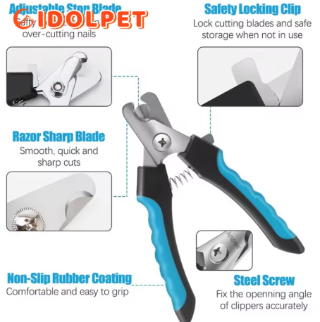 Dog/Cat Nail Clippers - Safety Guard Stainless Steel Pet Nail Care Scissors