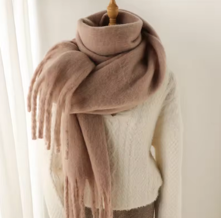 Soft Cashmere Winter Scarf, Warm Solid Pashmina Blanket, and Shawl