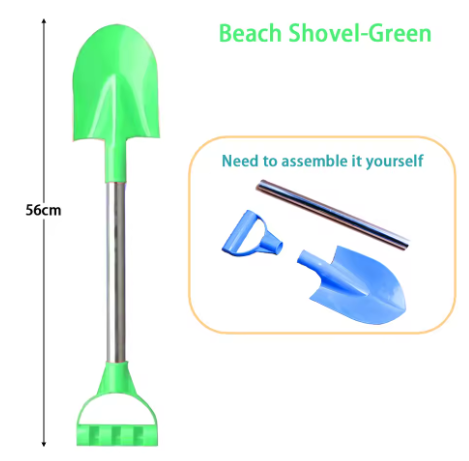 56cm Children's Stainless Steel Beach Shovel - Outdoor Toy for Sand and Snow Play