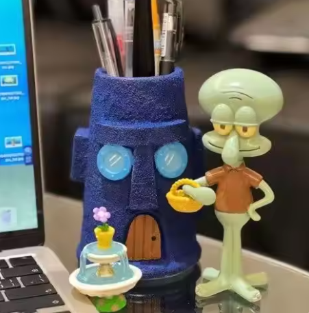 Cute octopus toothbrush holder, no-punch makeup brush and pen storage stand