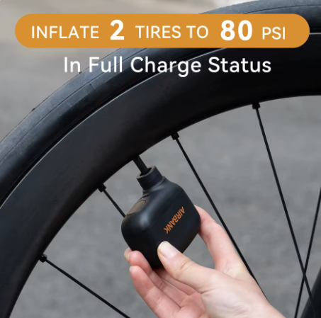 Mini Rechargeable Bike Pump – 100PSI, Schrader/Presta Compatible, Type C, AS100