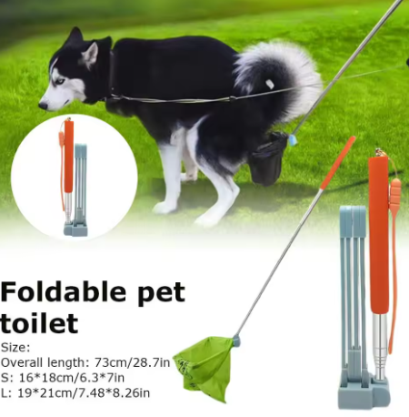 28.7-inch Long Handle Poop Collector - Steel Handle, Eco-Friendly (Q3M2)