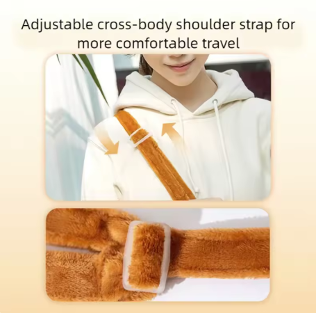 Cute Dog Crossbody Bag - Warm Outdoor Shoulder Bag for Fall and Winter, for Small Dogs