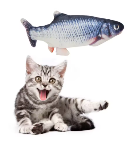 USB Rechargeable Real Floppy Fish - Interactive Cat Chew Toy, Pet Toy