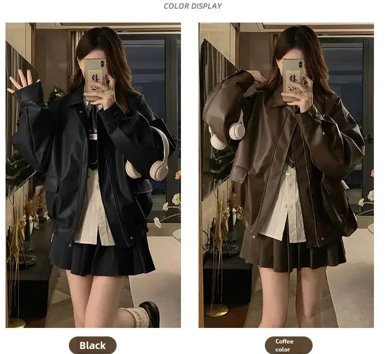 Ancola Red Genuine Leather Short Jacket