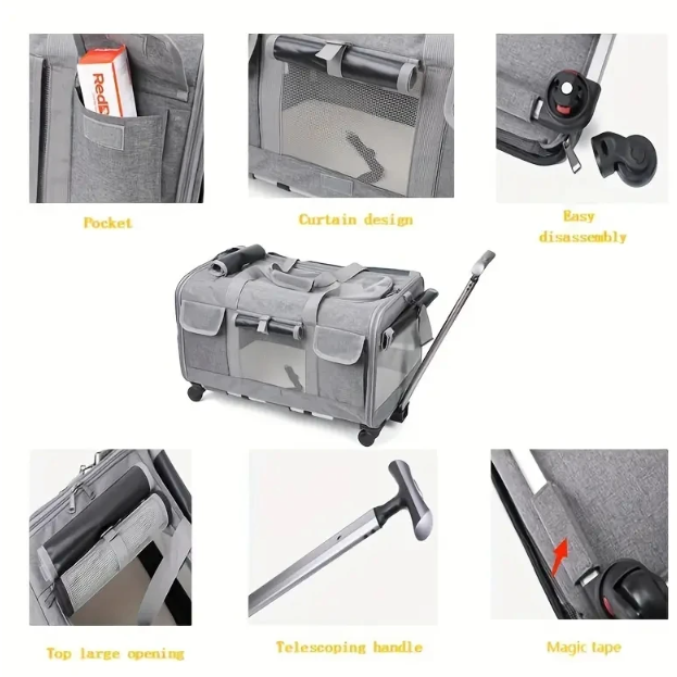 Extra-Large Portable Pet Trolley Case