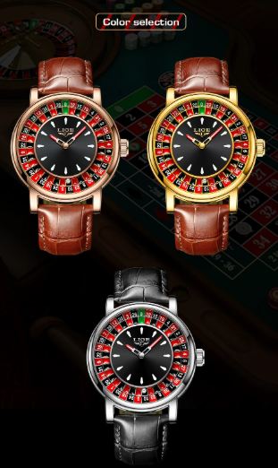 LIGE 2025 Creative Luxury Men’s Watch – Roulette Dial Quartz Wristwatch