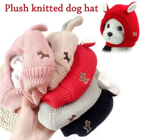 Dog Soundproof Knit Earmuffs for Noise and Anxiety Relief and Warmth for Winter